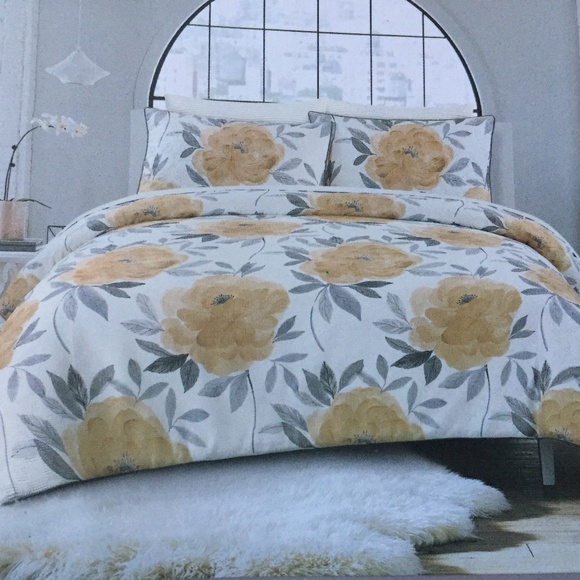 NEW Nicole Miller Textured 100% Cotton Queen Duvet Set - Picture 2 of 9